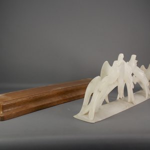 Escultura de Alabastro con 6 Pájaros sobre Rama y Base de Madera - imagen 8
