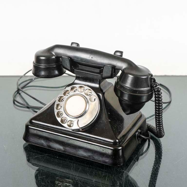 Teléfono Antiguo de Disco Negro - Pieza de Colección