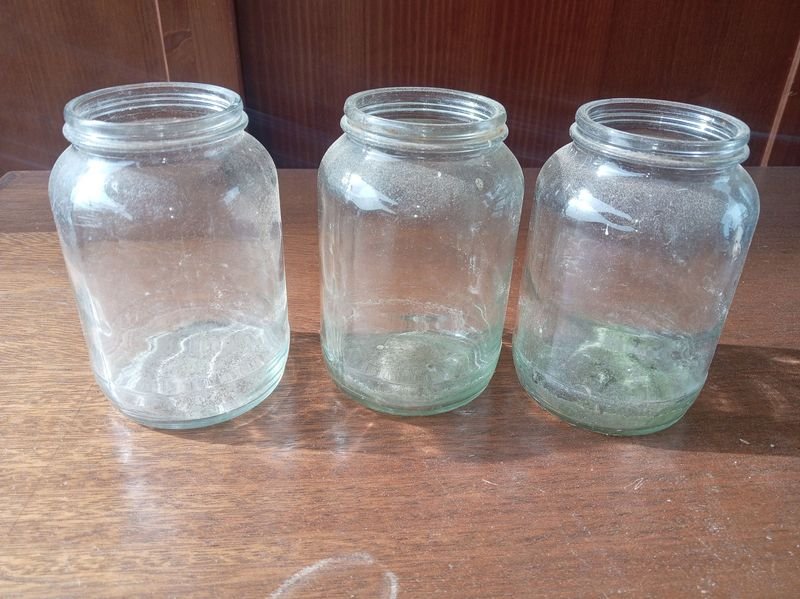 Set de 3 Bollones de Vidrio Transparentes