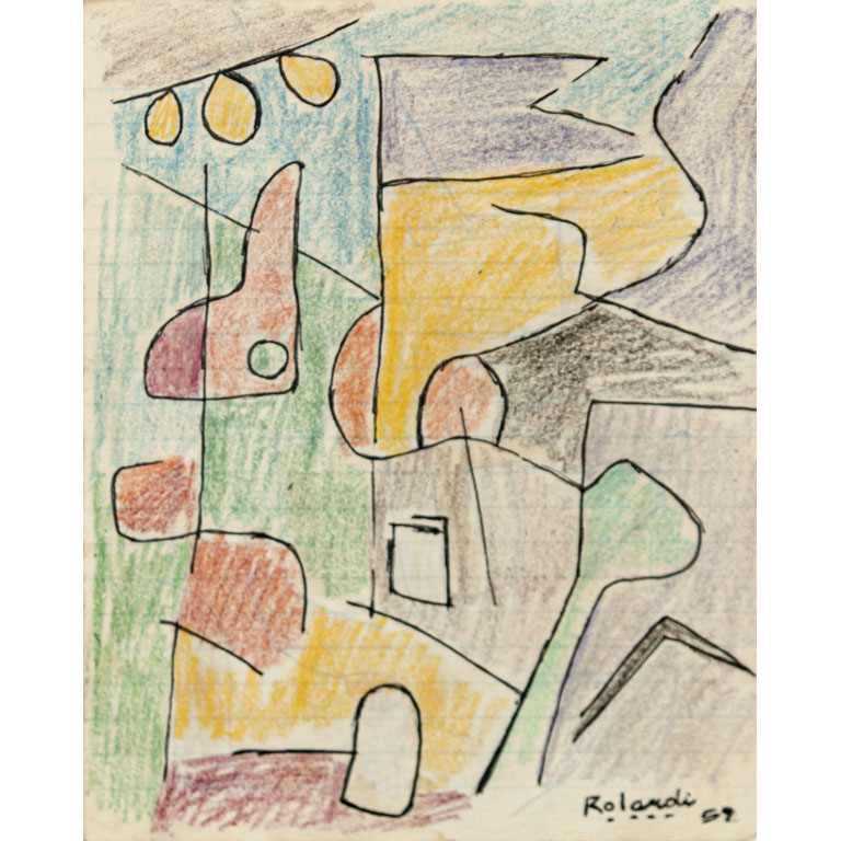 Lote siguiente: Heber Rolandi. Formas. Técnica mixta sobre papel, 22 x 17 cm. Firmado abajo derecha, fechado 59