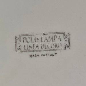 Fuente Octogonal Loza Italiana "Gliarrosti" Sellada - Buen Estado - imagen 8