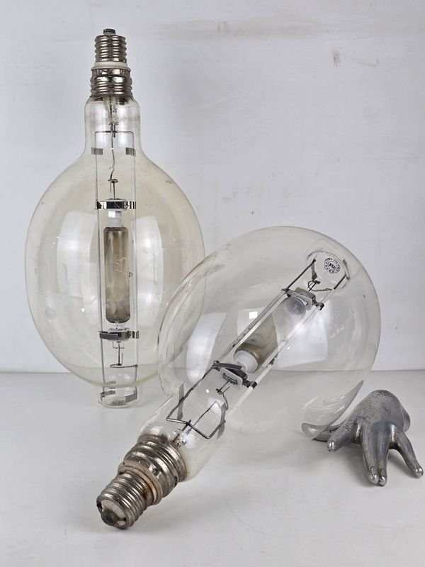 Dos Grandes Bombillas de Luz Industriales Vintage
