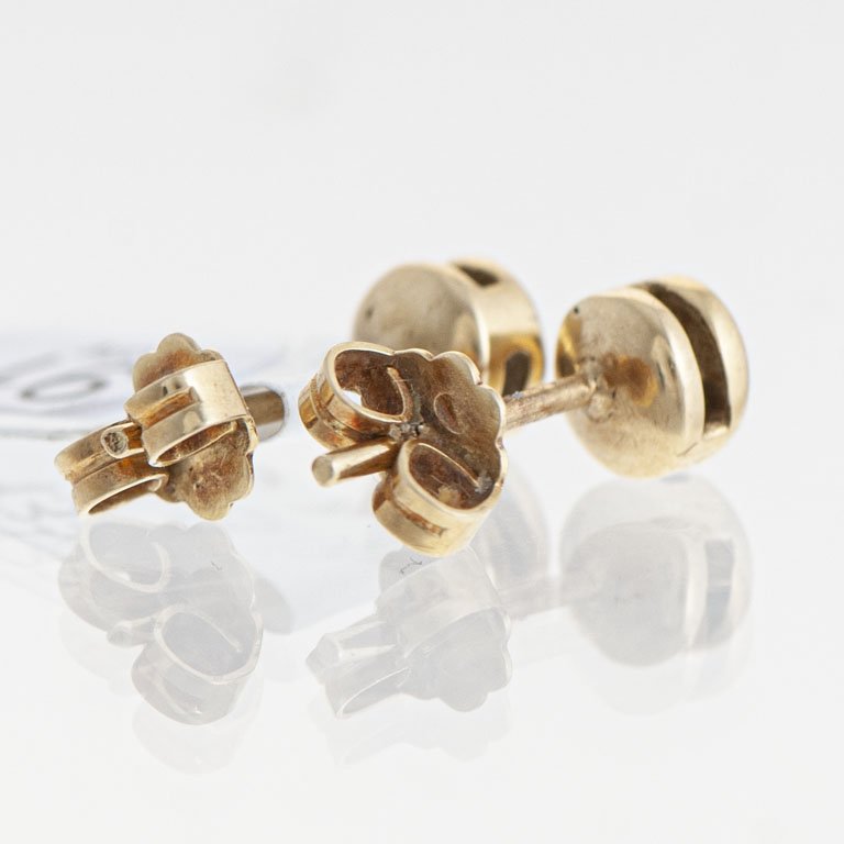 Pare de aretes de oro 18k con brillantes - imagen 2
