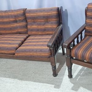 Juego de Living de Madera con Sillones y Sofá - imagen 2