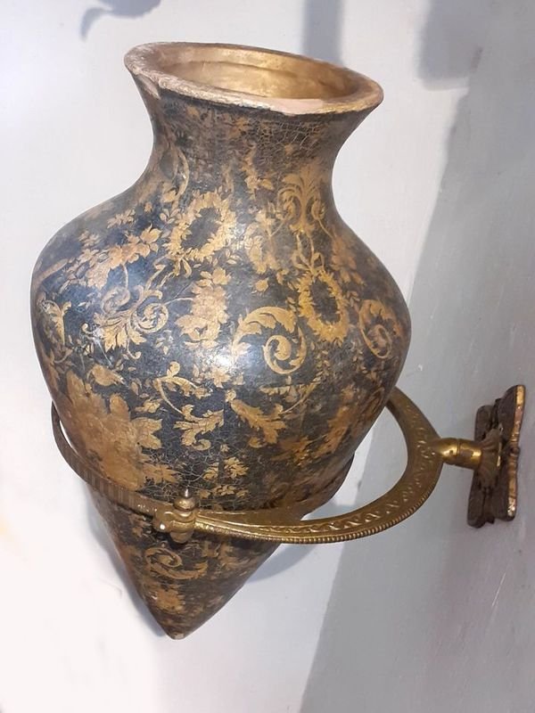Aguamanil Veneciano Antiguo con soporte de Hierro para la pared - imagen 7