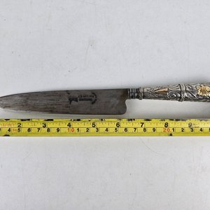 Cuchillo Criollo J.M. Mailhos con Mango de Platería Criolla y Vaina - imagen 6