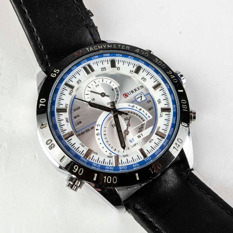 Reloj Curren con calendario y malla de cuero - imagen 1