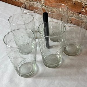 Juego de 6 Vasos de Cristal Tallados con Diseño Floral - imagen 4