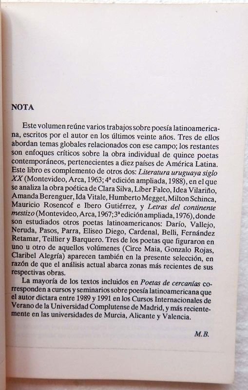 Libro de Poetas De Cercanías de Mario Benedetti - imagen 3