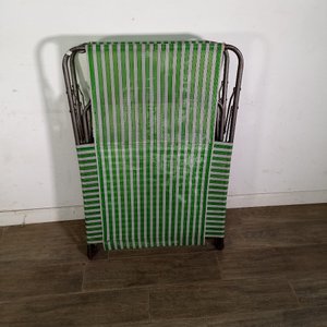 Catre Plegable Metálico con Lona Plástica Verde y Blanca - imagen 6