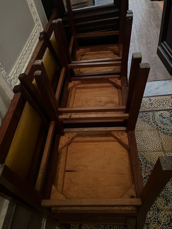 Sillas de madera con asiento y respaldo de pantasote - imagen 6