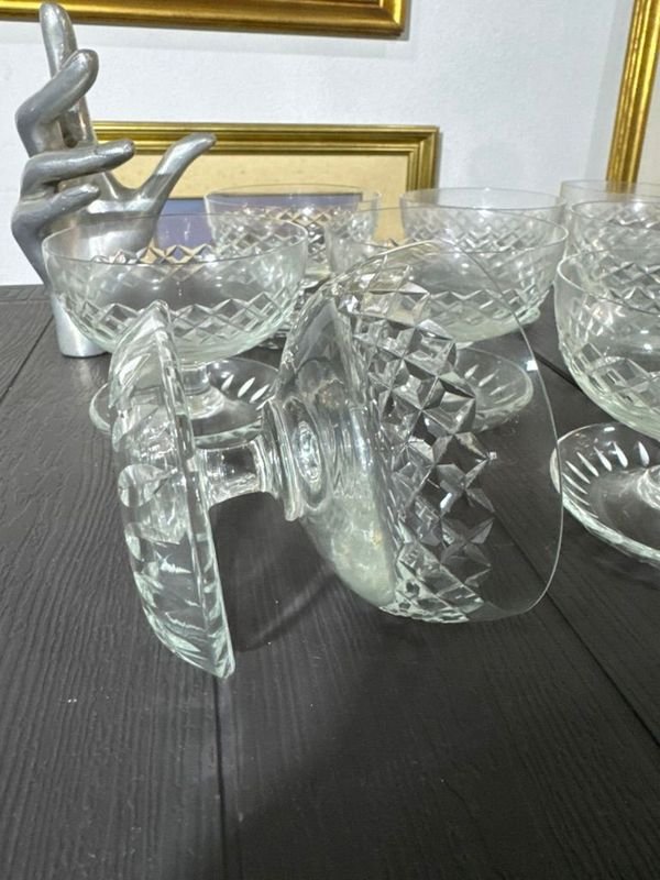 10 Copas de Postre en Cristal Tallado - imagen 6
