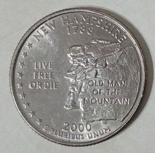 Moneda Conmemorativa 25 Centavos Dólar New Hampshire 2000 - imagen 1