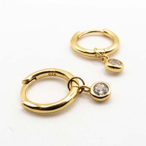 Caravanas de Plata 925 con Baño de Oro y Piedras - imagen 2
