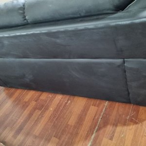 Sillón de 3 Cuerpos Tapizado en Simil Cuero Negro - imagen 4