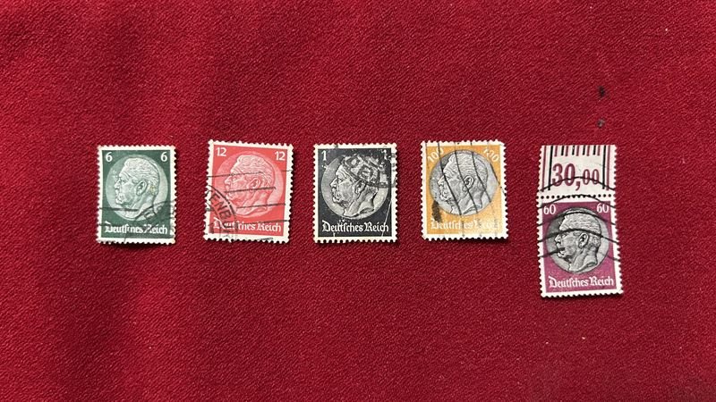 5 Sellos Alemanes de Deutsches Reich