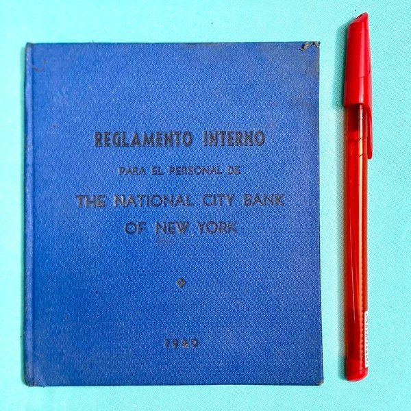 Reglamento Interno The National City Bank of New York Antiguo 1940 - imagen 1