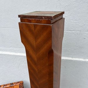 Mesa de Ratan Estilo Oriental y Pedestal de Madera - imagen 7