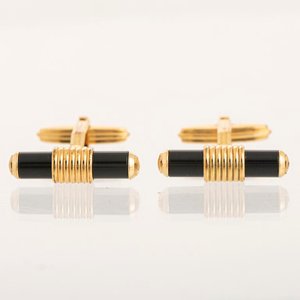 Lote anterior: Par de Gemelos Dunhill de Metal Dorado con Esmalte Negro