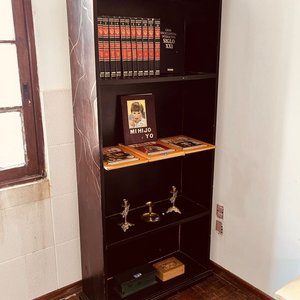 Lote anterior: Biblioteca de Madera Oscura con 4 Estantes y Detalles Decorativos