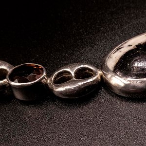 Gargantilla de Plata 950 con Eslabones Estilo Gucci, Feldespato y Cuarzos - imagen 2
