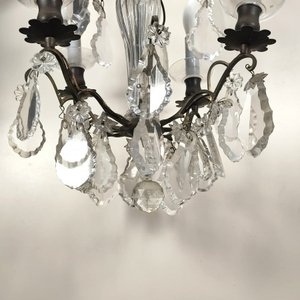 Araña Estilo Versalles con Columna de Vidrio y Caireles de Cristal - imagen 4