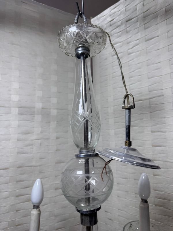 Lámpara de cristal artesanal checoslovaca - imagen 9