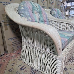 Par de Sillones de Ratán con Almohadones Estampados - imagen 4