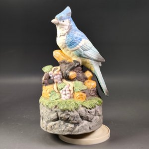 Figura Musical de Ave en Porcelana Biscuit con Movimiento - imagen 2