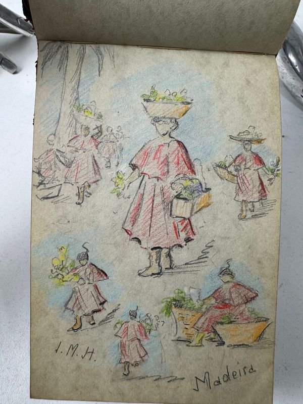 álbum personal y único encuadernación antigua fechada 1954 con ilustración a color - imagen 5