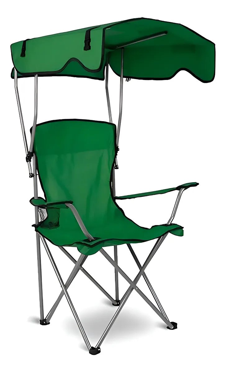 Silla plegable para playa/jardín con techo, nueva verde - imagen 2