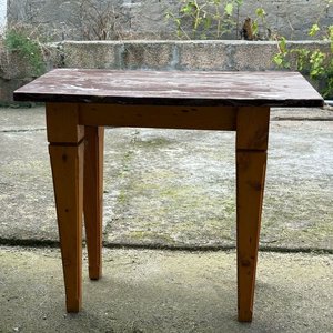 Mesa Auxiliar Rectangular con Tapa de Mármol Sintético y Patas de Madera - imagen 6