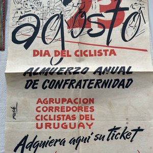 Afiche Día del Ciclista 23 de Agosto "Agrupación Corredores Uruguay" - imagen 2