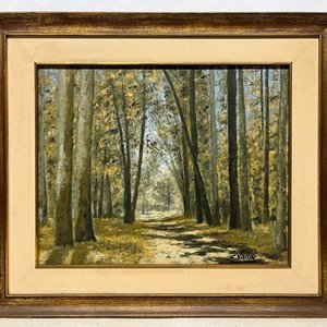 Oleo "Camino en el Bosque" de César Vanni - 40 x 50 cm - imagen 2