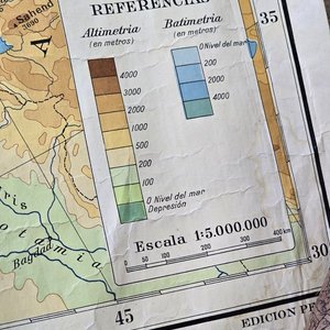 Gran Mapa Físico de Europa Peuser Antiguo - imagen 3