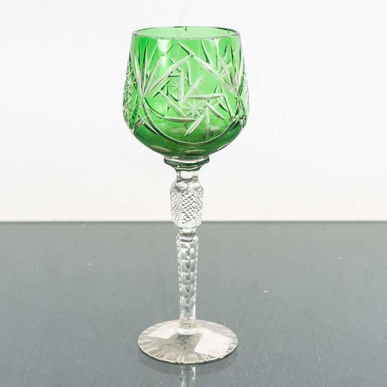 Copa de Cristal Tallado Verde Baccarat - 7x21 cm