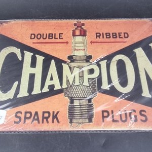 Chapa Decorativa Champion Spark Plugs Vintage - imagen 2