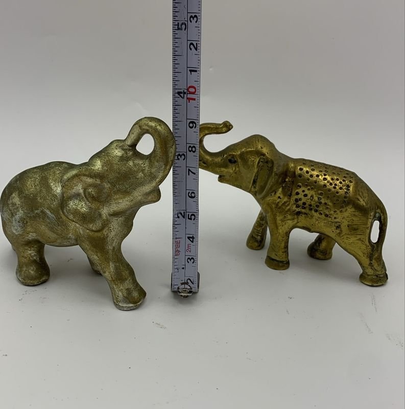 Estatuas de elefantes de bronce macizo - imagen 3