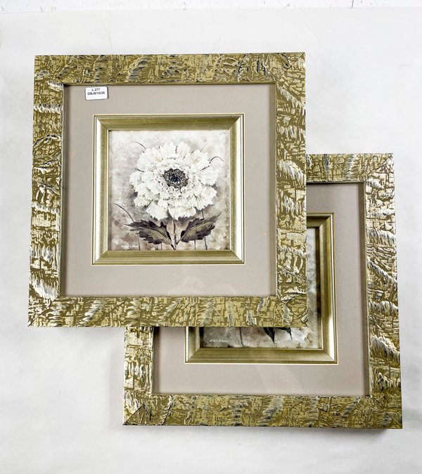Dos cuadros floral 33x33