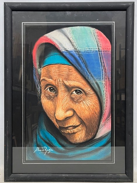 Lote anterior: Pintura al pastel de Alba Da Rosa - Anciana Coya
