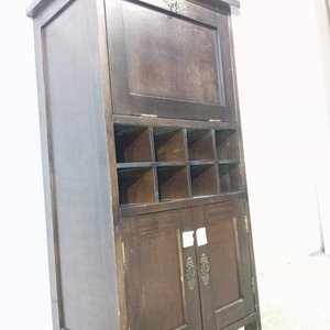 Mueble Bar Botellero Madera Oscura con Compartimento Volcable - imagen 6