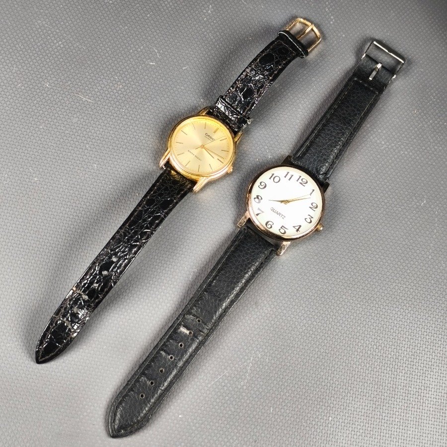 Dos Relojes Casio y Otro Dorado con Malla de Cuero