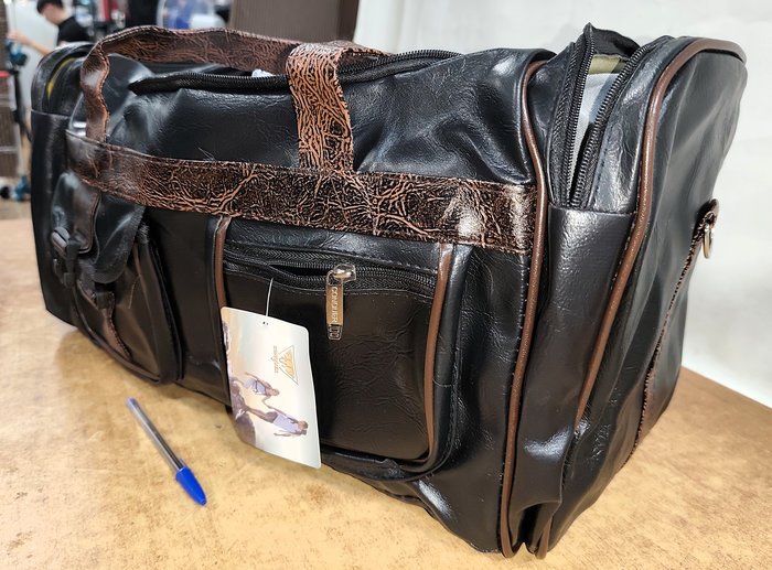 Bolsos de viaje grandes en ecocuero chocolate vintage - imagen 5