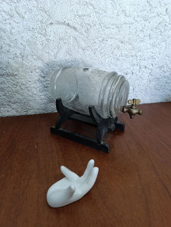 Antiguo decantador de vidrio con diseño de vidrio grabado - imagen 3