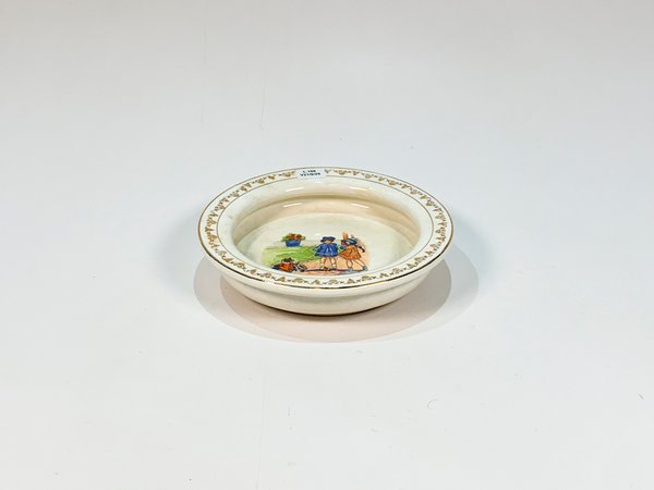 Plato Hondo Infantil Loza Inglesa "Holdfast Baby Plate" Blanco Decoración Niños