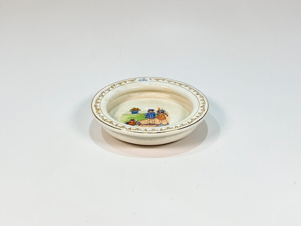 Plato Hondo Infantil Loza Inglesa "Holdfast Baby Plate" Blanco Decoración Niños