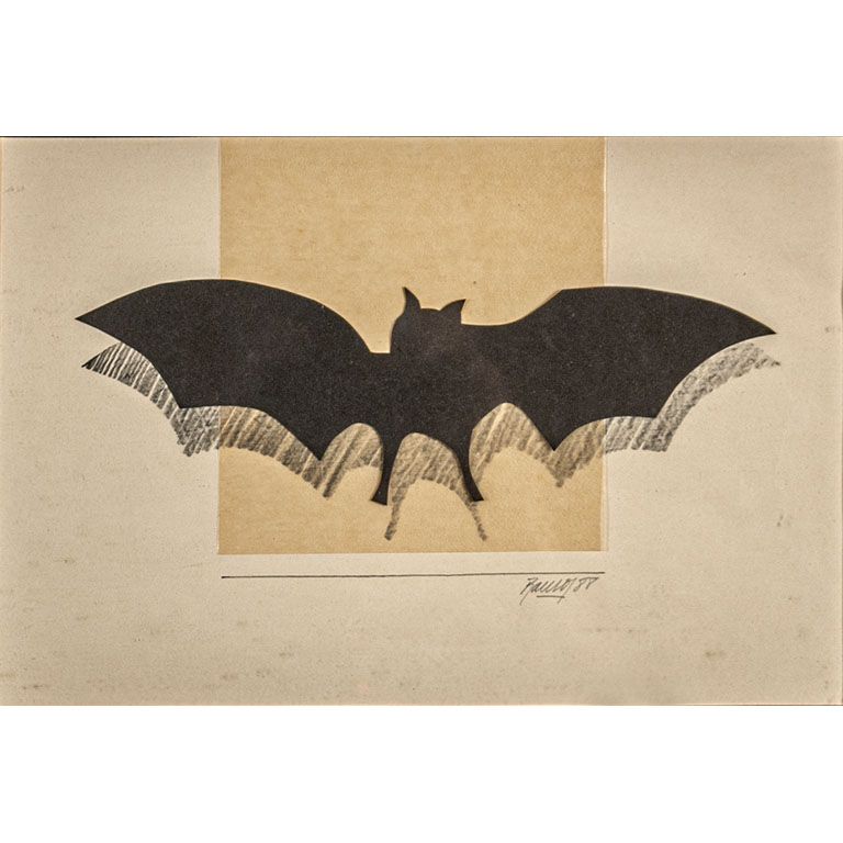 Lote siguiente: Collage de Nelson Ramos: Murciélago, 19 x 28 cm