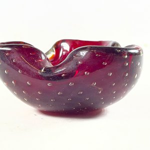 Cenicero de Murano Rubí con Burbujas - imagen 3