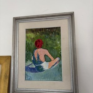 Óleo "Joven Sentado" por Rubén R. Santana Alfonso, Interpretación de Émile Bernard - imagen 2