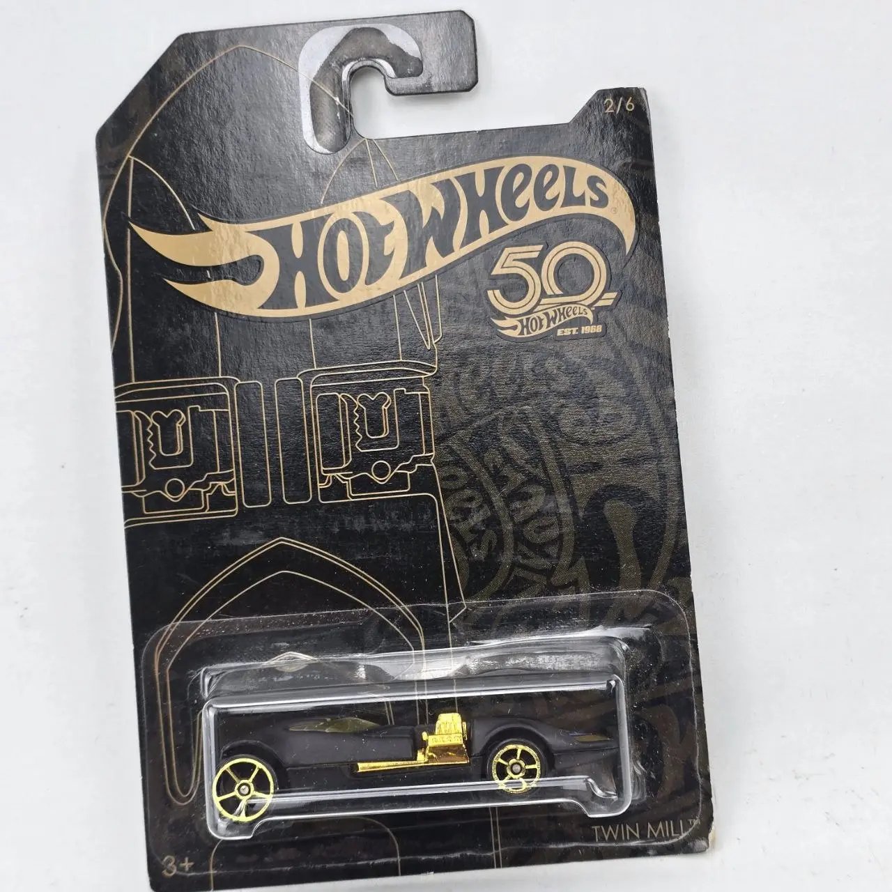 Hot Wheels 50 Aniversario Twin Mill Negro y Dorado